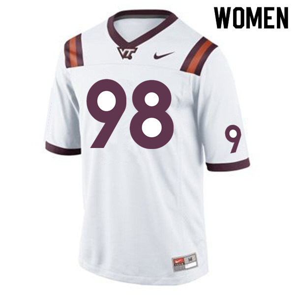Women #98 Robert Porcher IV Virginia Tech Hokies College Football Jerseys Sale-Maroon